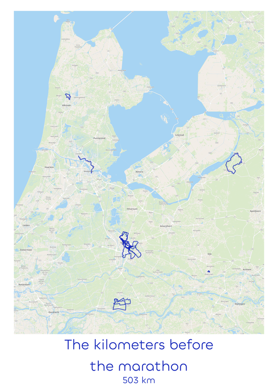 Marathon Training Heatmap Strava Poster