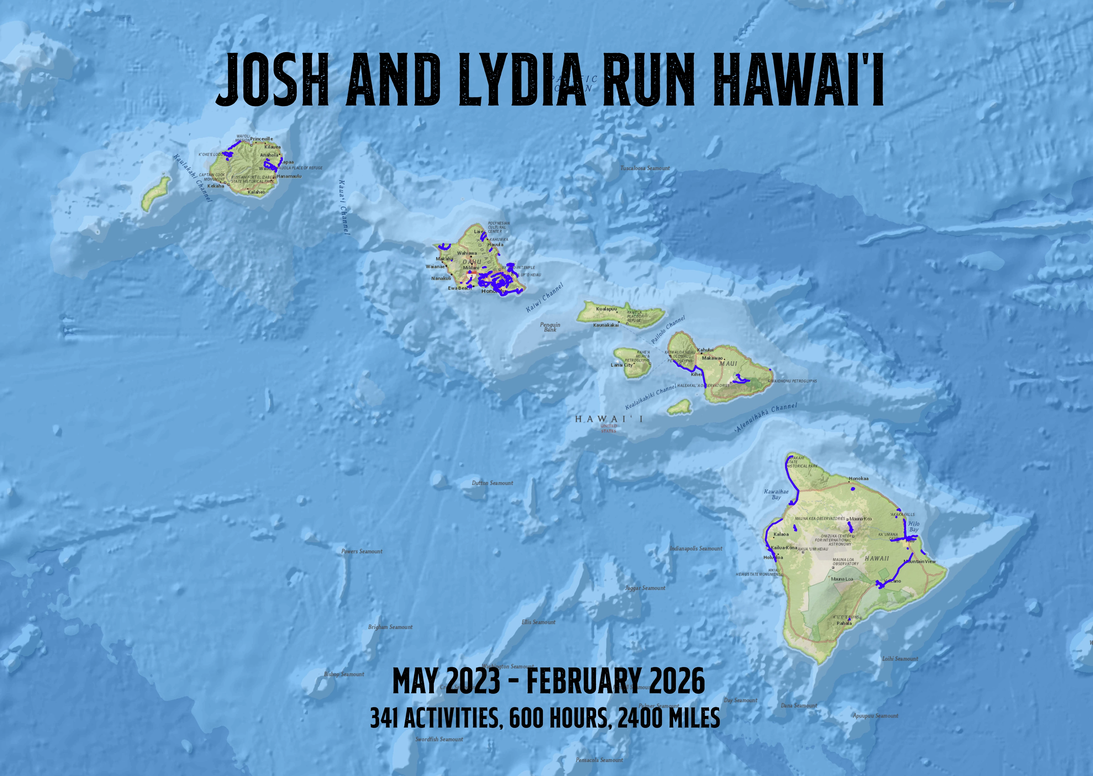 Lydia and Josh's adventures Strava Map Poster