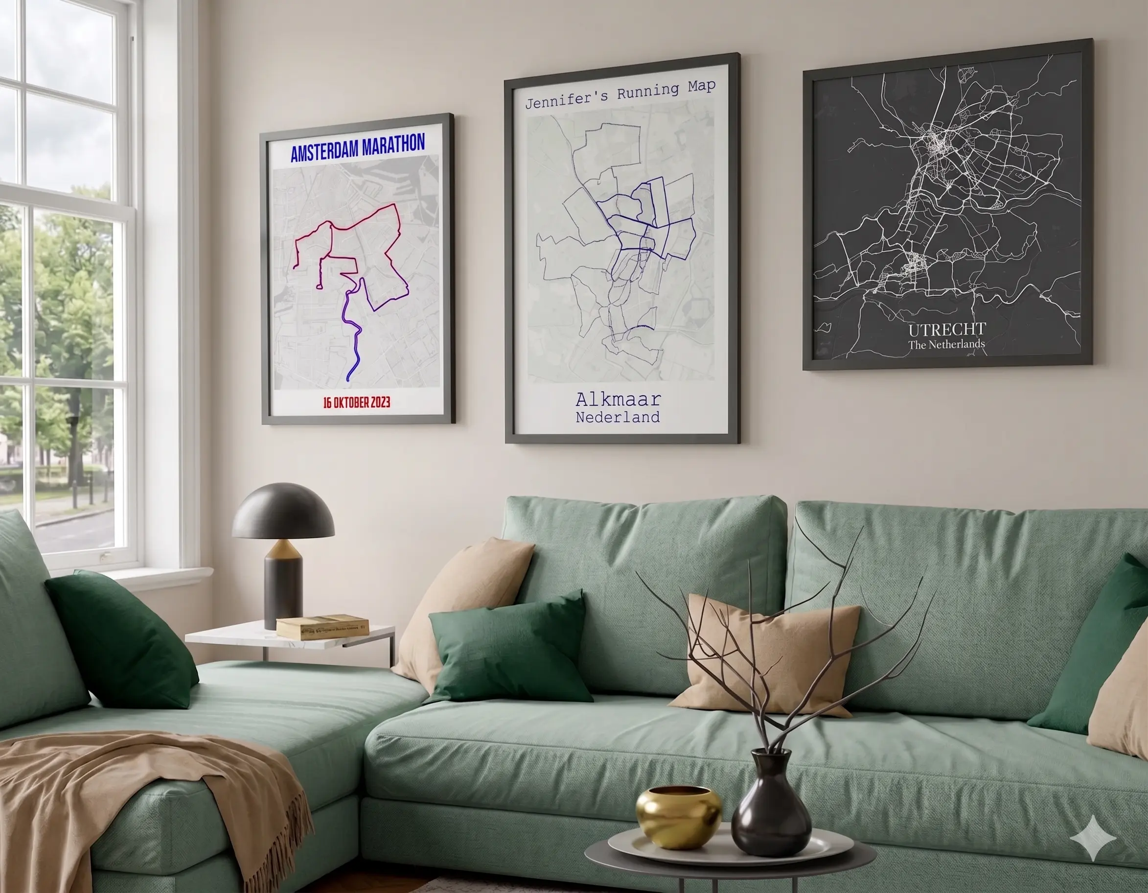 Personal Strava heatmap poster as a gift for runners and cyclists
