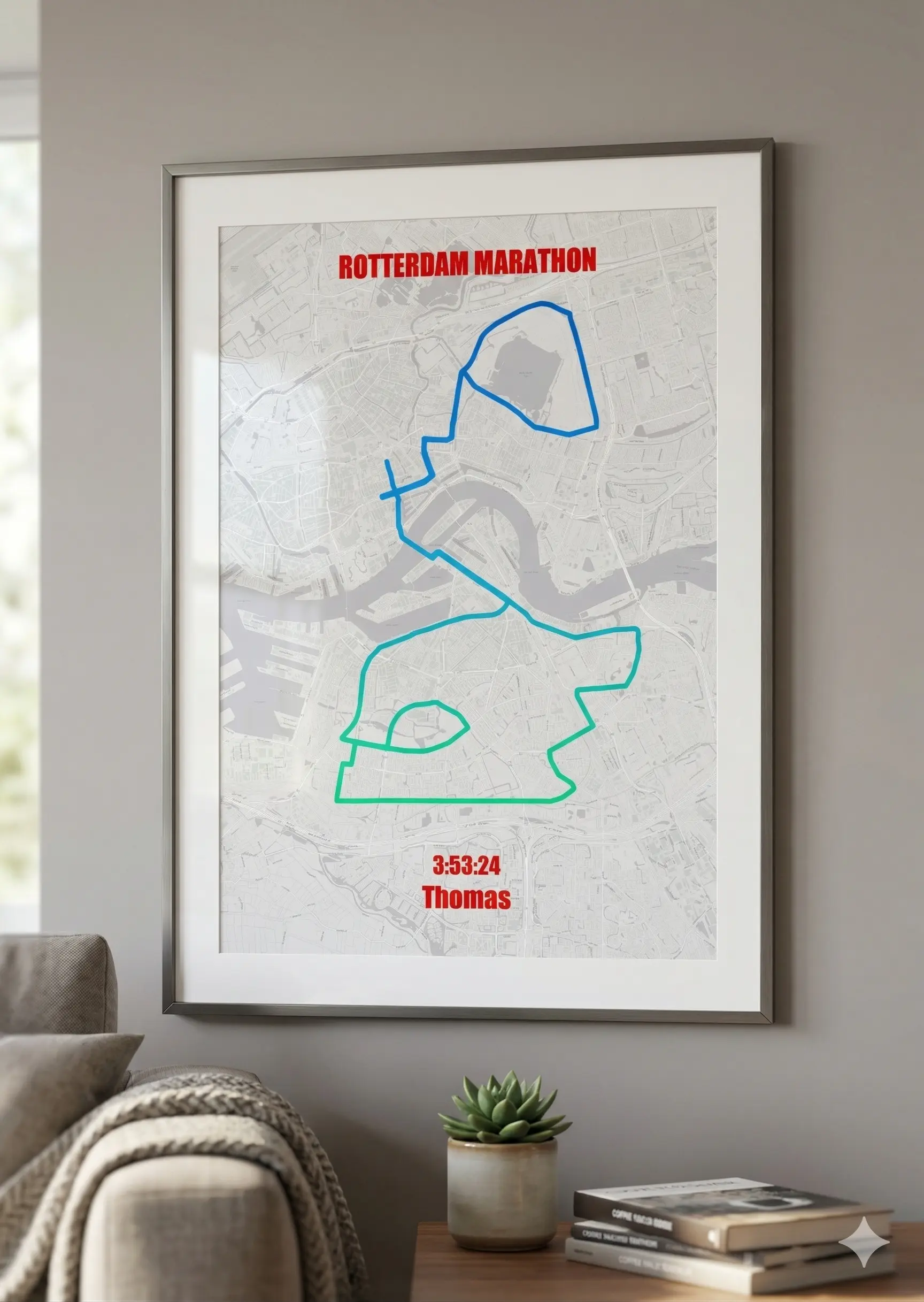 Personalized London Marathon Strava poster as a marathon gift, custom race print